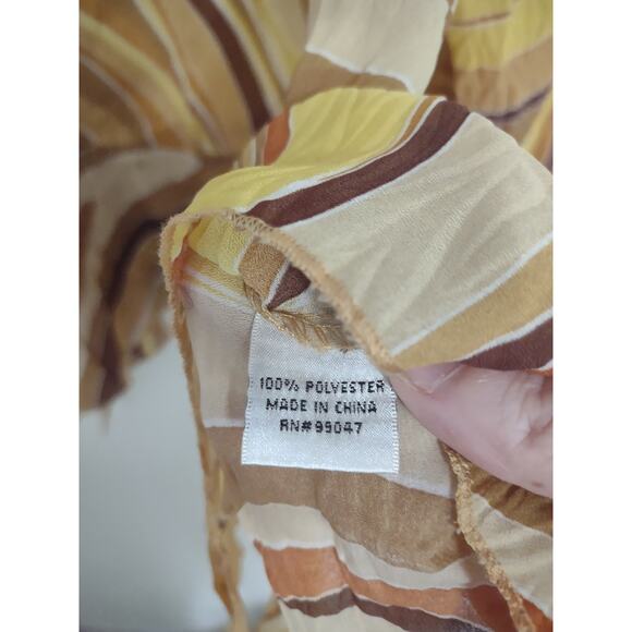 Jaipur‎ Bohemian Crinkle Chiffon Blouse XXL Retro 70s Lagenlook Groovy Hippie - Picture 4 of 6